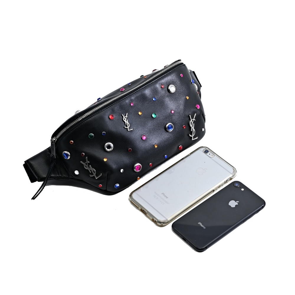 Saint Laurent Monogram Studded Leather Belt Bag - Picture 4 of 8